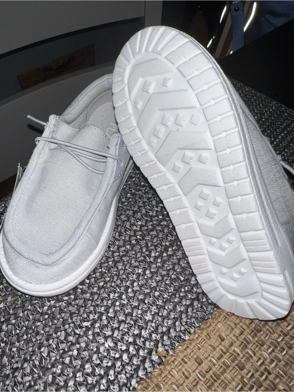 The Children's Place Light Gray Canvas Slip-On Sneakers